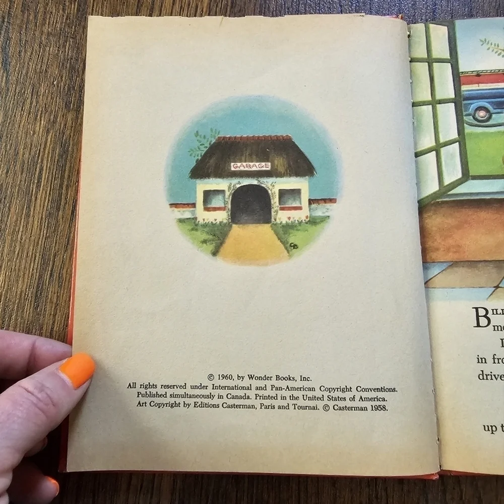 Vintage 1960's The Little Garage Man Wonder Book Children's Book
